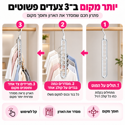 סט קולבים חוסכי מקום | SwaySteam SpaceSaver